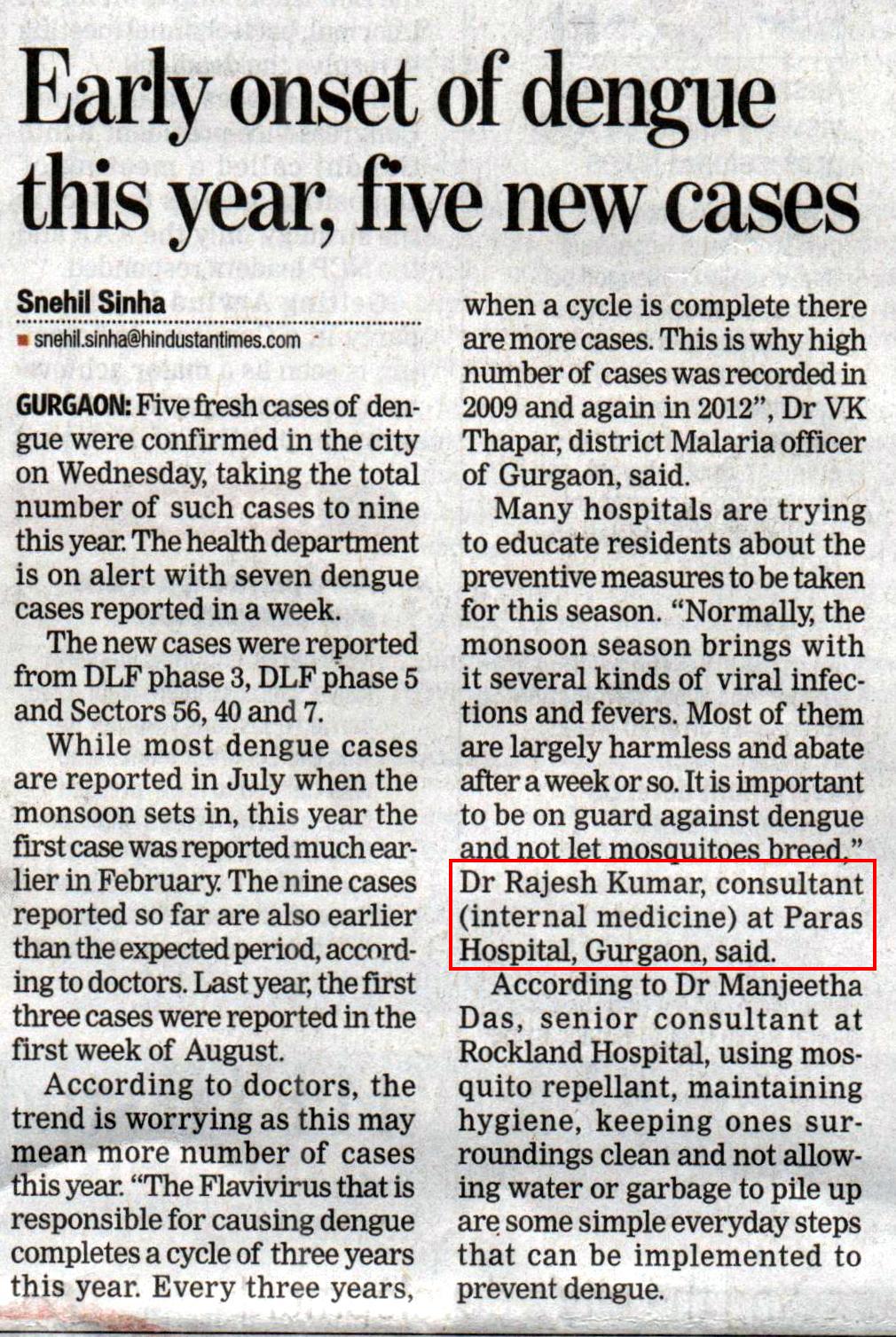 With Monsoon Arrive a New Set of Health Woes: Doctors at Paras Hospitals, Gurgaon Report Rise in Viral, Bacterial Infections