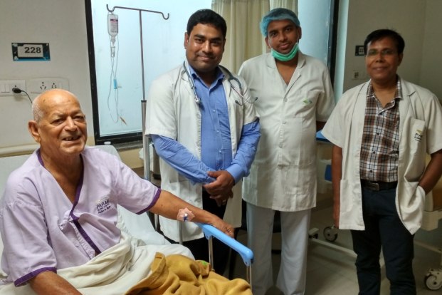Retired Economics professor relieved from enlarged scrotum despite critical heart blockage at Paras Hospital Darbhanga